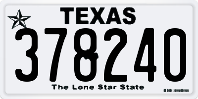 TX license plate 378240