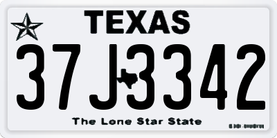 TX license plate 37J3342