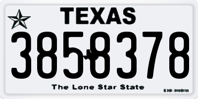 TX license plate 3858378