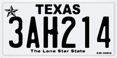 TX license plate 3AH214