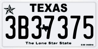 TX license plate 3B37375