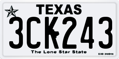 TX license plate 3CK243