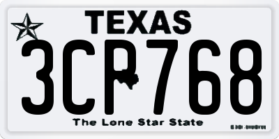 TX license plate 3CP768