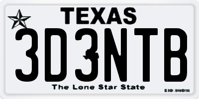 TX license plate 3D3NTB