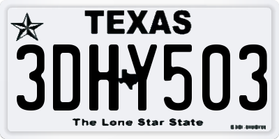 TX license plate 3DHY503