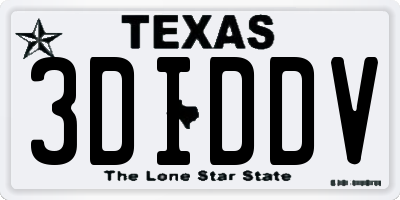 TX license plate 3DIDDV