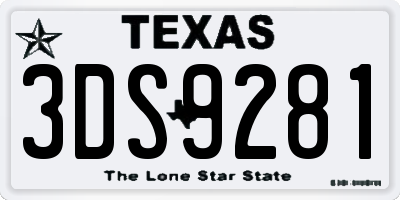 TX license plate 3DS9281