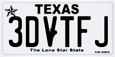 TX license plate 3DVTFJ