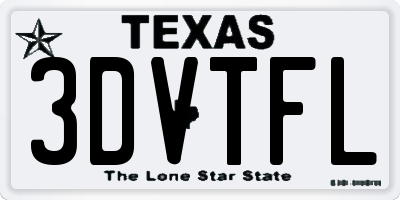 TX license plate 3DVTFL