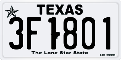 TX license plate 3F1801