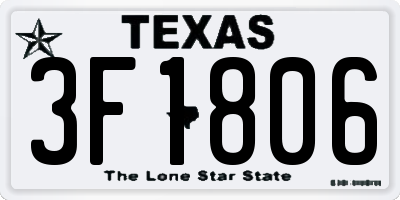 TX license plate 3F1806