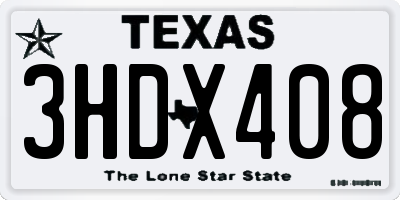 TX license plate 3HDX408