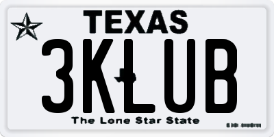 TX license plate 3KLUB