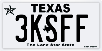 TX license plate 3KSFF