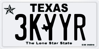 TX license plate 3KYYR