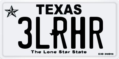 TX license plate 3LRHR