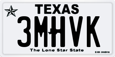 TX license plate 3MHVK