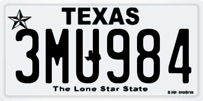 TX license plate 3MU984