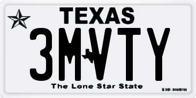 TX license plate 3MVTY