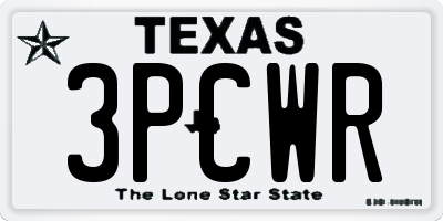 TX license plate 3PCWR