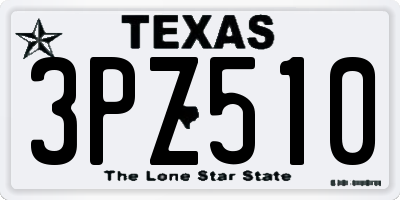 TX license plate 3PZ510