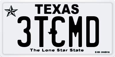 TX license plate 3TCMD