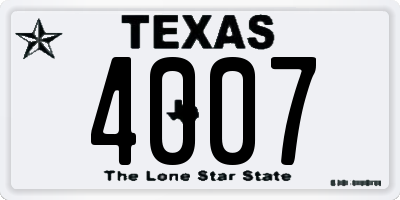 TX license plate 4007