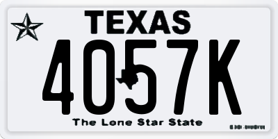 TX license plate 4057K