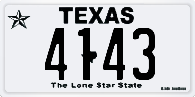 TX license plate 4143