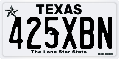 TX license plate 425XBN