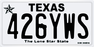 TX license plate 426YWS