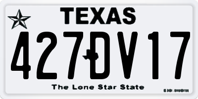 TX license plate 427DV17