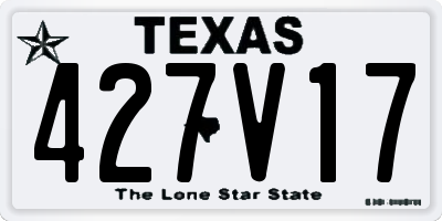 TX license plate 427V17