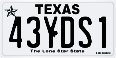 TX license plate 43YDS1