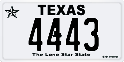 TX license plate 4443