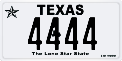 TX license plate 4444