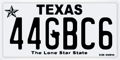 TX license plate 44GBC6