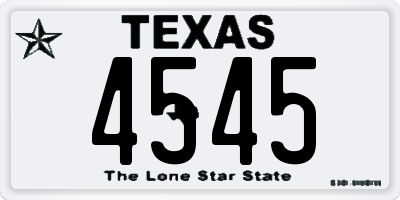 TX license plate 4545