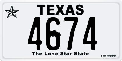 TX license plate 4674