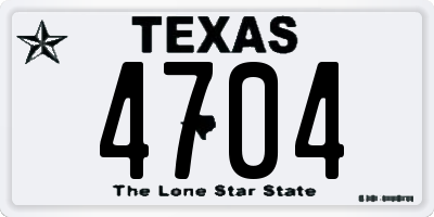 TX license plate 4704