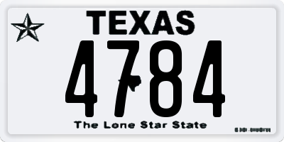 TX license plate 4784