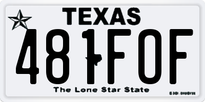 TX license plate 481FOF