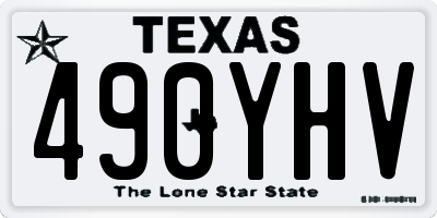 TX license plate 490YHV