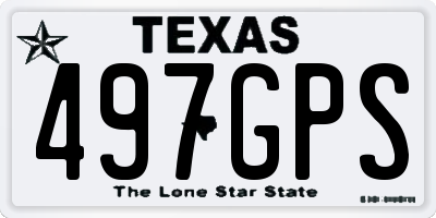 TX license plate 497GPS