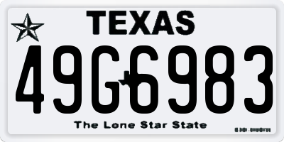 TX license plate 49G6983