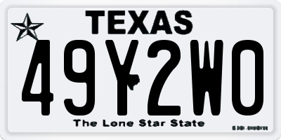 TX license plate 49Y2W0