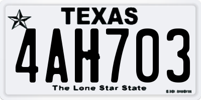 TX license plate 4AH703