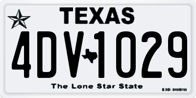 TX license plate 4DV1029