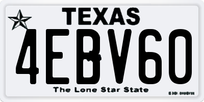 TX license plate 4EBV60