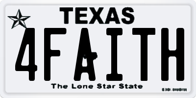 TX license plate 4FAITH